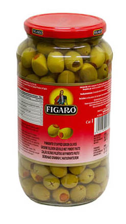 Figaro vihreitä oliiveja 340g/200g papri